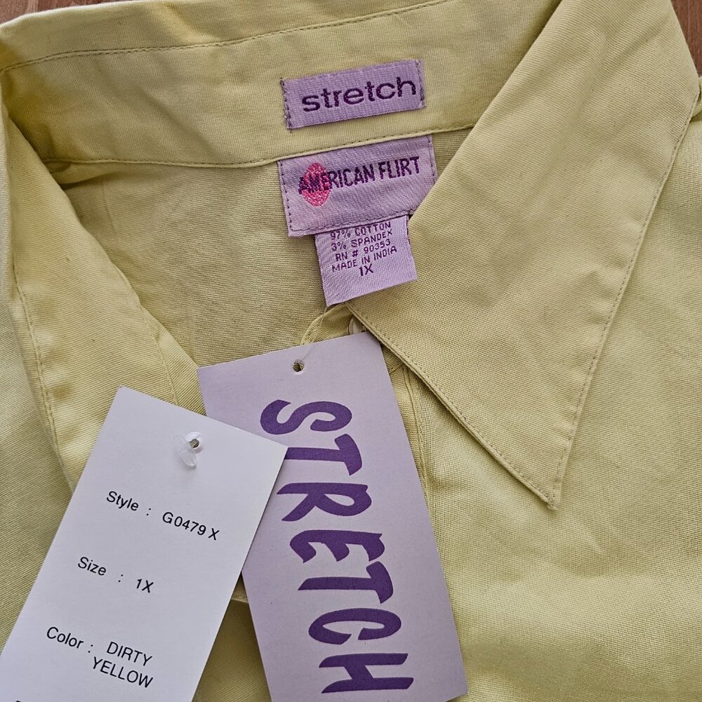 American Flirt - Women's Easy-Care Basic Collared Button Down Shirts Short Slee - Picture 2 of 12